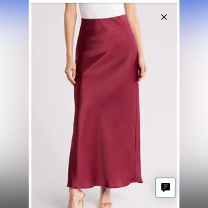 Elegant Burgundy Satin Skirt